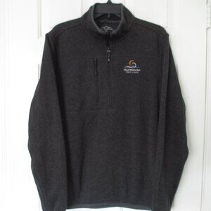 Sun Mountain Mens L/S "Half Moon Bay Golf Links" Black 1/2 Zip Sweater NWOT - L